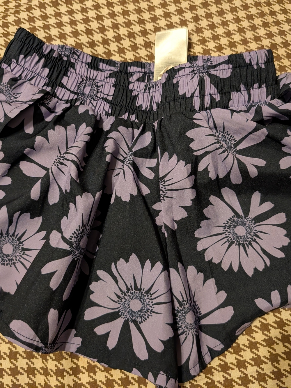 GAP Black Shorts with Lavender Floral Print